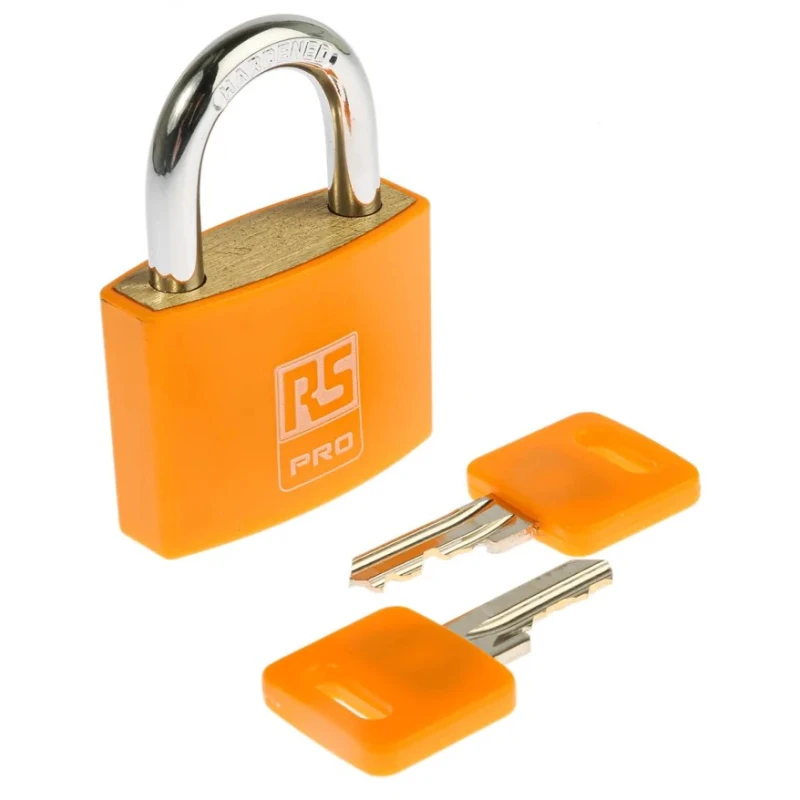 RS PRO Key Brass Padlock, 6 mm Shackle Diameter, 43 mm Body Width, Brass Material 781-6010