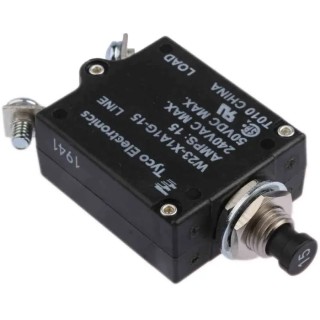 TE Connectivity Thermal Circuit Breaker 15A Current Rating 1-Pole Direct Mount W23-X1A1G-15