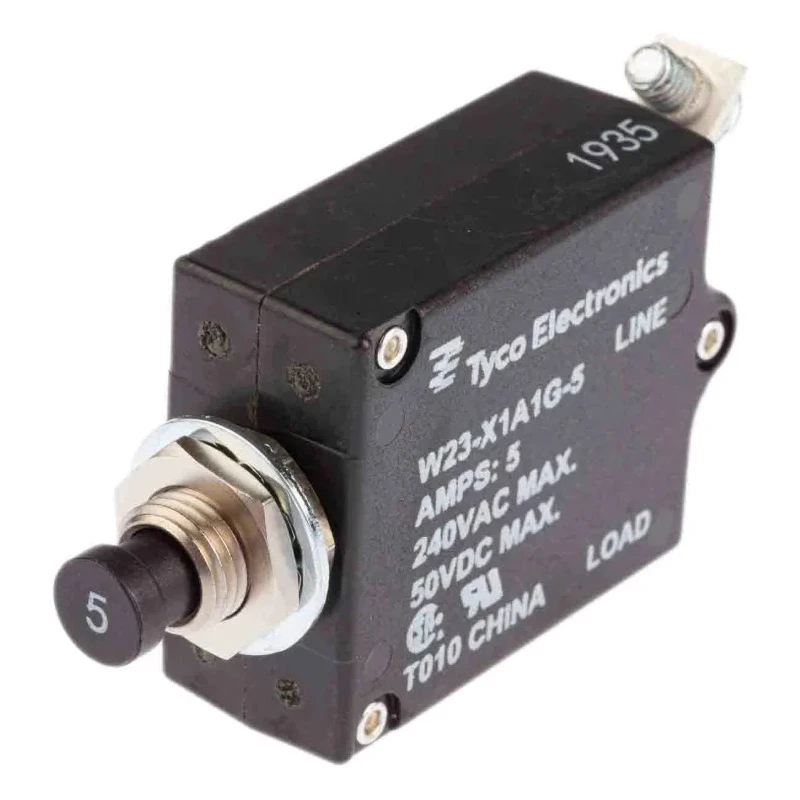 TE Connectivity Thermal Circuit Breaker 5A Current Rating 1-Pole Direct Mount 0.5 to 50 A Range W23-X1A1G-5