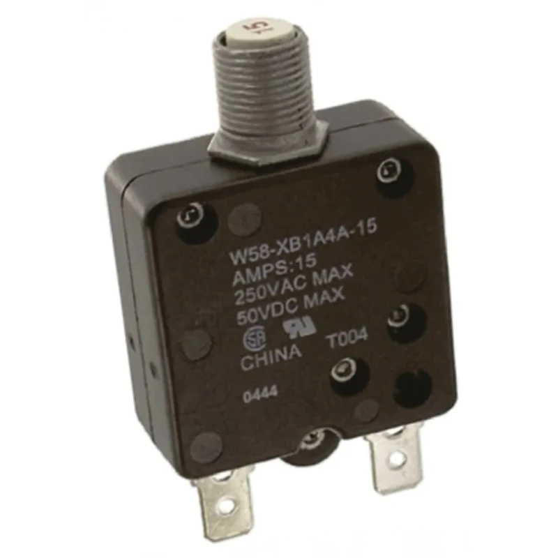 TE Connectivity Thermal Circuit Breaker 15A Current Rating 1-Pole Direct Mount 250V AC 50V DC W58-XB1A4A-15