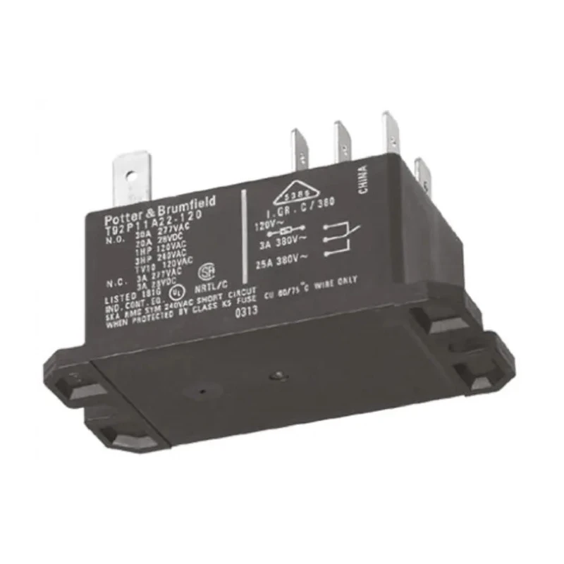 TE Connectivity Panel Power Relay, 110V AC, 120V AC Coil, 30A Switching Current, DPDT, Quick T92P11A22-120 4-1393211-0