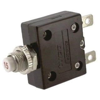 TE Connectivity W54 Thermal Circuit Breaker 0 to +60 °C, 15A Current Rating, 1-Pole, Direct Mount W54-XB1A4A10-15