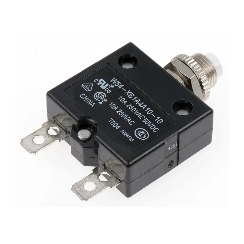 TE Connectivity Thermal Circuit Breaker 10A Current Rating 1-Pole Direct Mount 0 to +60 °C W54-XB1A4A10-10