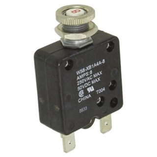 TE Connectivity W58 Thermal Circuit Breaker 8A Current Rating 1-Pole Direct Mount W58-XB1A4A-8