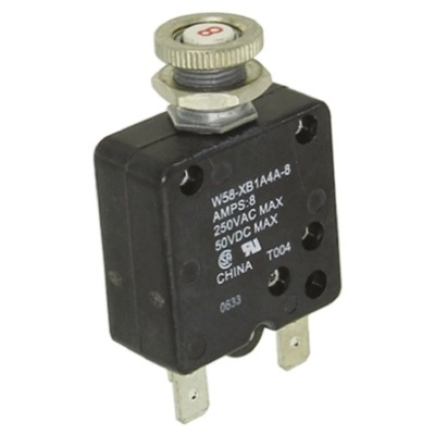 TE Connectivity W58 Thermal Circuit Breaker 8A Current Rating 1-Pole Direct Mount W58-XB1A4A-8