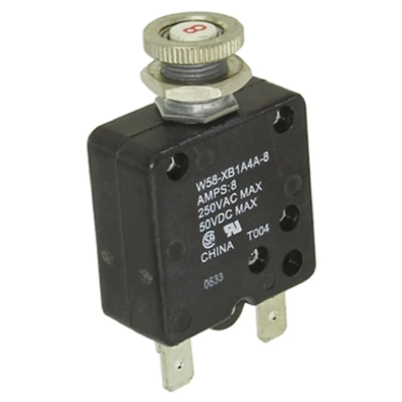 TE Connectivity W58 Thermal Circuit Breaker 8A Current Rating 1-Pole Direct Mount W58-XB1A4A-8