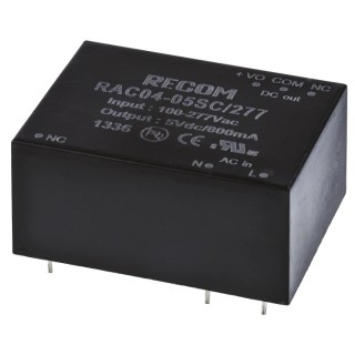 Recom 4W PCB Mount Encapsulated Switching Power Supply 5V DC, 305V AC RAC04-05SC/277