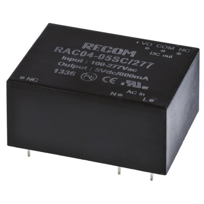 Recom 4W PCB Mount Encapsulated Switching Power Supply 5V DC, 305V AC RAC04-05SC/277