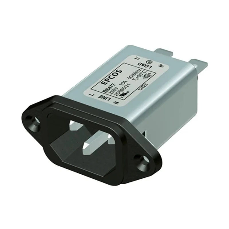 TDK 3A 250V AC / 250V DC Panel Mount IEC Filter with Tab Termination B84771C0003A000
