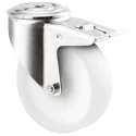 Tente Swivel Castor, 150 kg Load Capacity, 125 mm Polyamide Wheel, Zinc Plated Steel Fork, Ball Bearing Hub 3477UOO125P30