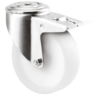 Tente Swivel Castor, 150 kg Load Capacity, 125 mm Polyamide Wheel, Zinc Plated Steel Fork, Ball Bearing Hub 3477UOO125P30