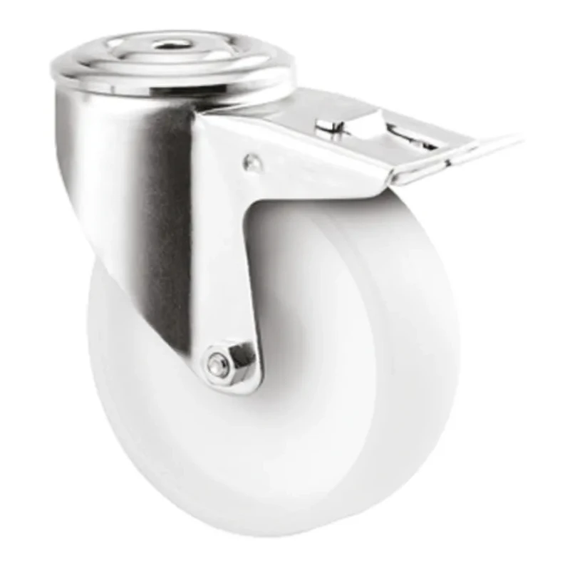 Tente Swivel Castor, 150 kg Load Capacity, 125 mm Polyamide Wheel, Zinc Plated Steel Fork, Ball Bearing Hub 3477UOO125P30
