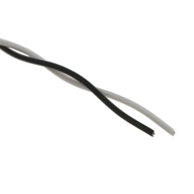 TE Connectivity SPEC 44 Series 0.24 mm² Black, White Hook Up Wire, 24 AWG, 19x36 AWG Core Strands, 100m 44A0121-24-0/9