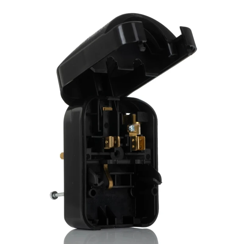 PowerConnections Mains Connector Converter Europe to UK, 240V, 13A, Type F Schuko to Type G British 3-Pin SCP3-B-13A