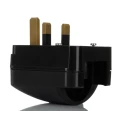 PowerConnections Mains Connector Converter Europe to UK, 240V, 13A, Type F Schuko to Type G British 3-Pin SCP3-B-13A