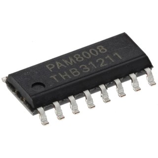 DiodesZetex Audio Amplifier IC, 16-Pin SOP Package, 2.4W Class D, PAM8008DR