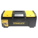 Stanley 2 Drawer Plastic Tool Box Black Yellow 218 mm Height 410 mm Width 410 mm 1-79-216