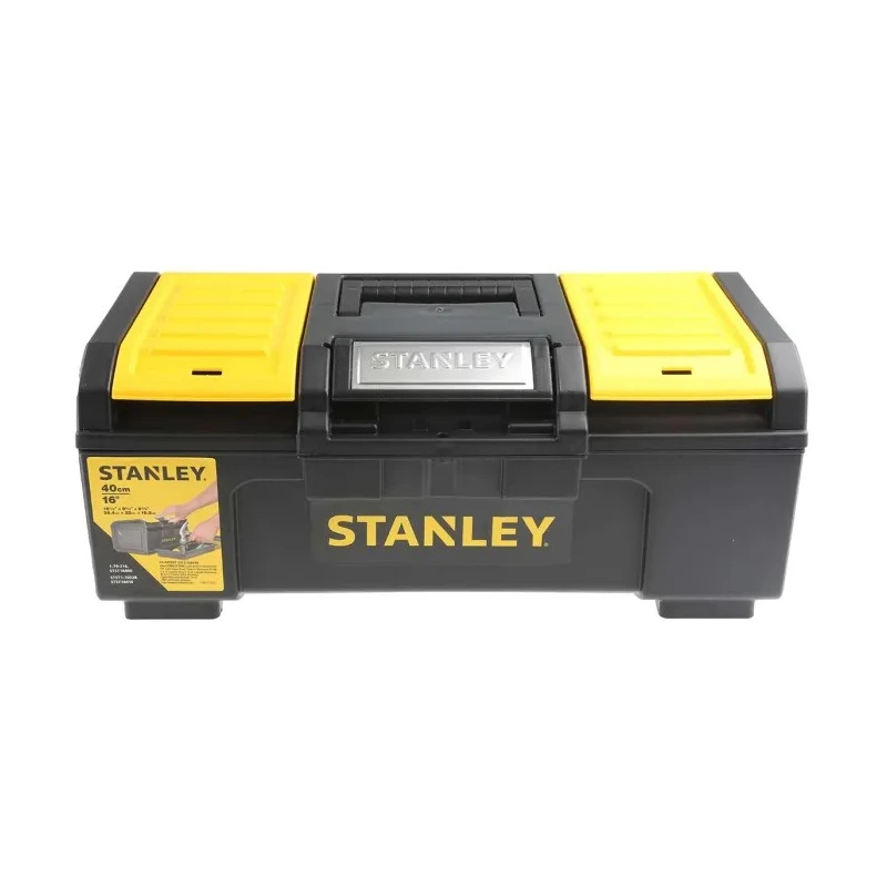 Stanley 2 Drawer Plastic Tool Box Black Yellow 218 mm Height 410 mm Width 410 mm 1-79-216