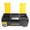 Stanley 2 Drawer Plastic Tool Box Black Yellow 218 mm Height 410 mm Width 410 mm 1-79-216