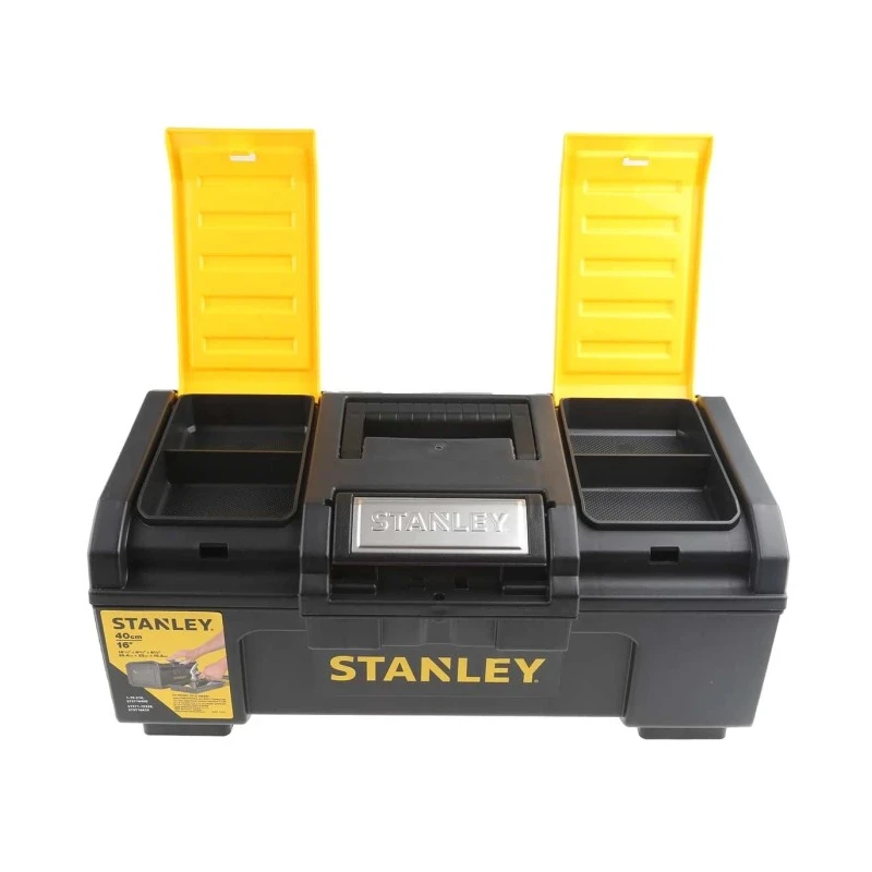 Stanley 2 Drawer Plastic Tool Box Black Yellow 218 mm Height 410 mm Width 410 mm 1-79-216
