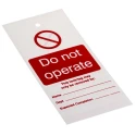 RS PRO Industrial Polyvinyl Chloride Do Not Operate Lockout Tag 160mm x 75mm 792-4509