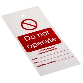 RS PRO Industrial Polyvinyl Chloride Do Not Operate Lockout Tag 160mm x 75mm 792-4509