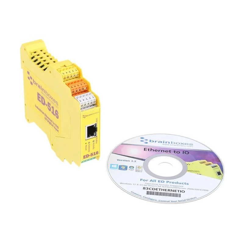 Brainboxes 100Mbps Ethernet Media Converter 100 BaseTX Half Duplex ED-516