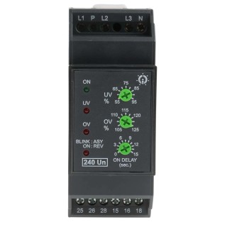 GIC Monitoring Relay, 1 Phase and 3 Phase, DPDT Contact Configuration, DIN Rail Mount, 240V AC, SM 500 Series MG73BH