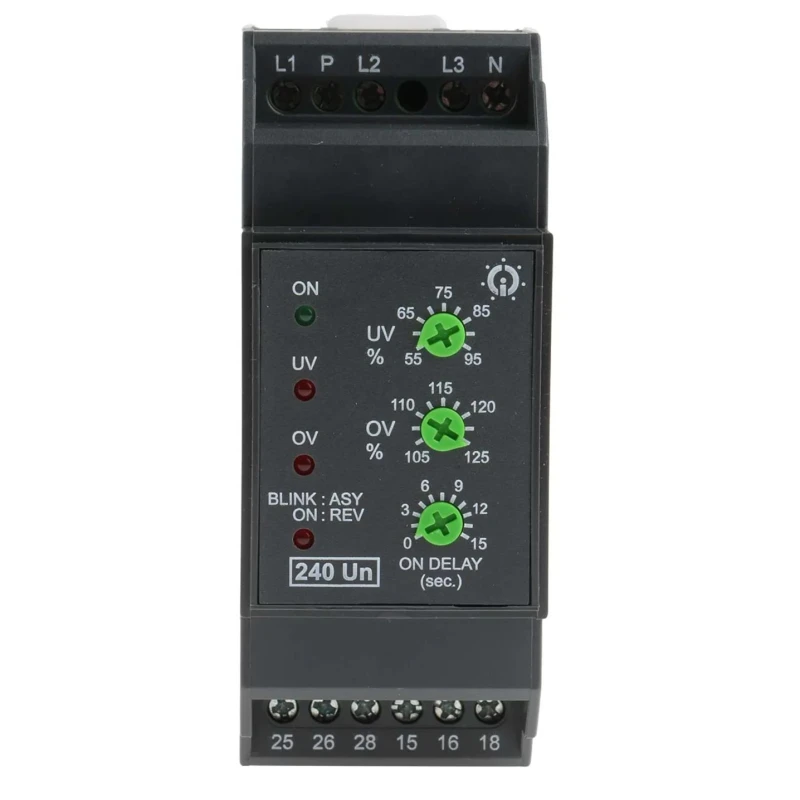 GIC Monitoring Relay, 1 Phase and 3 Phase, DPDT Contact Configuration, DIN Rail Mount, 240V AC, SM 500 Series MG73BH