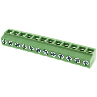 RS PRO PCB Terminal Block 12-Contact, 5.08 mm Pitch, 1 Row, 16A, 300V, Polyamide Housing 790-1095