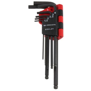 RS PRO 7 Piece L Metric Hex Key Set, Hex Sizes 1.5 mm to 6.0 mm, Silicon Steel, Phosphate Finish 83SH.JP7