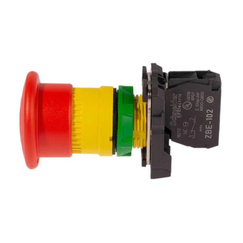 Schneider Electric Harmony Series Pull Release Emergency Stop Push Button, Panel Mount, 22 mm Cutout, 1 NC, IP66 XB5AT842
