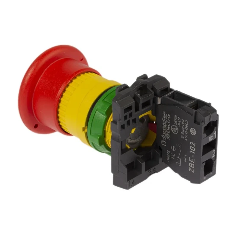 Schneider Electric Harmony Series Pull Release Emergency Stop Push Button, Panel Mount, 22 mm Cutout, 1 NC, IP66 XB5AT842