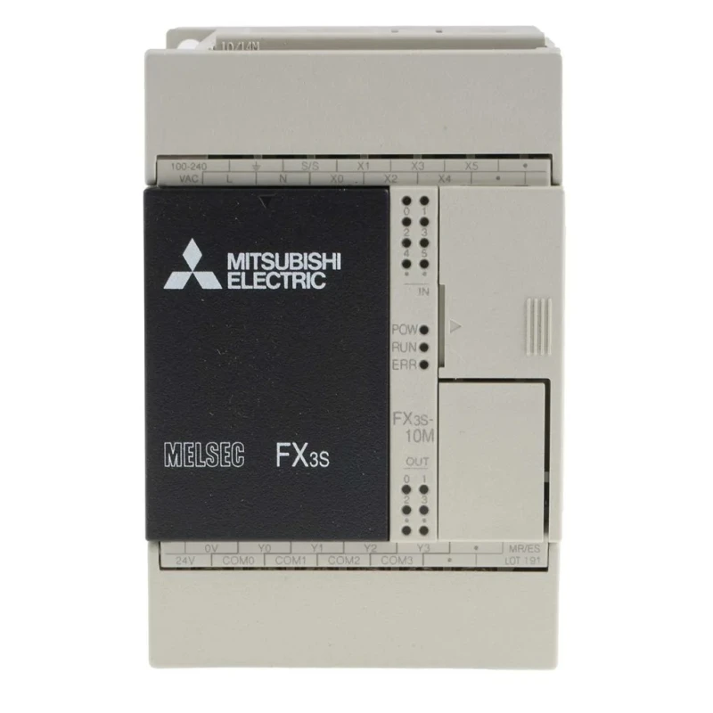 Mitsubishi Electric FX3S Series PLC CPU 6-Input DC Input 4 Relay and Transistor Outputs 