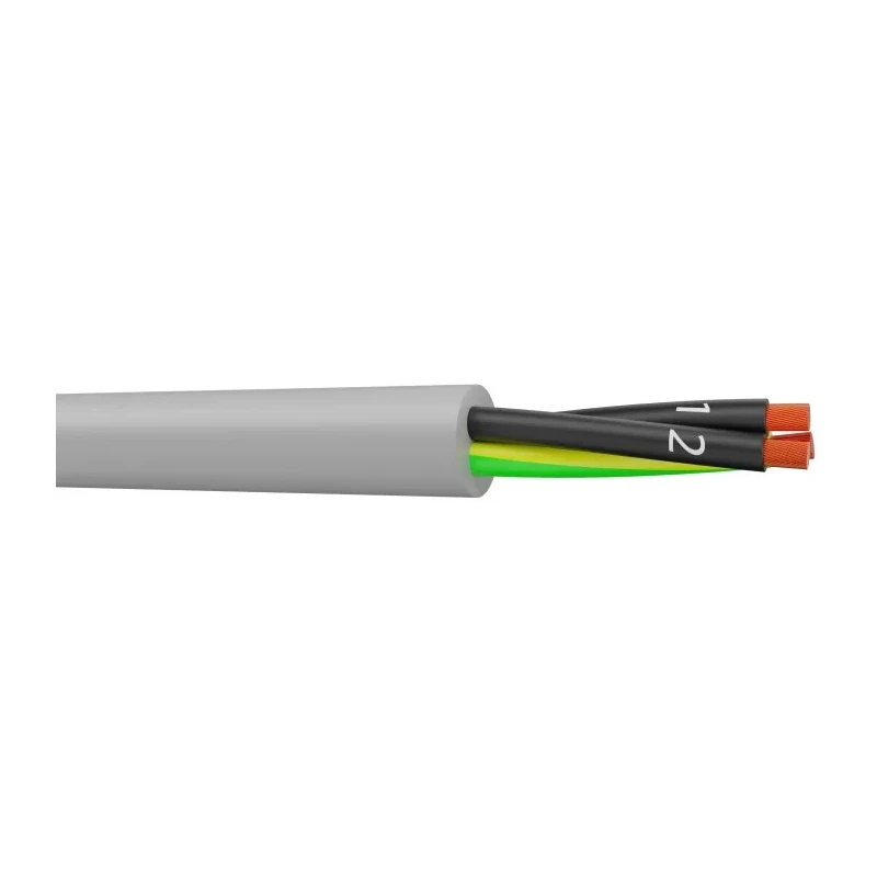 AXINDUS Control Cable 3 Cores 0.75mm² 18 AWG Stranded Bare Copper PVC Jacket Grey Unscreened 300/500V 50m H05VV5F