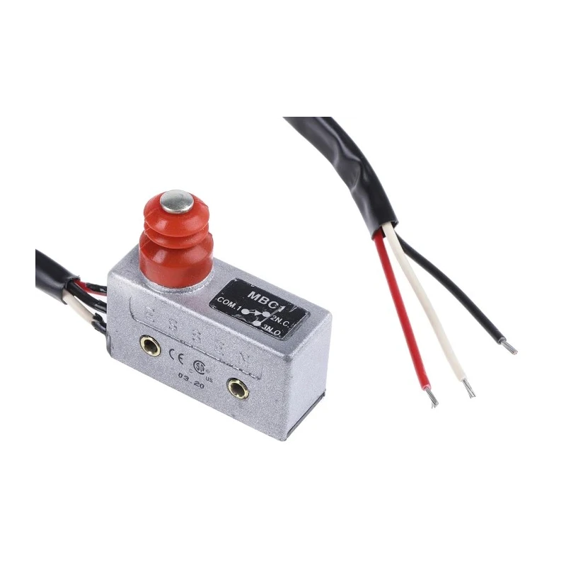 RS PRO Plunger Micro Switch Pre-Wired Terminal SPDT 15A 250 V AC Metal Housing IP54 797-2508