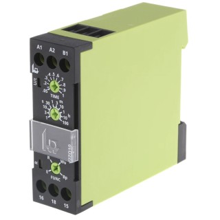 Tele Multifunction DIN Rail Timer Relay, 1-Contact, 240 V AC/DC, 0.05 to 100 h Time Range, Interval Mode V2ZQ10