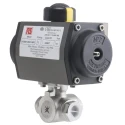 RS PRO Pneumatic Actuated 3 Way Ball Valve 1000 psi 1/2 in Model 799-8777
