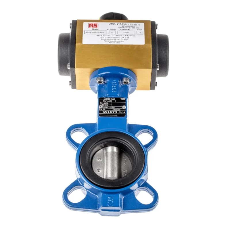 RS PRO Pneumatic Actuated Butterfly Valve Wafer Pattern 2 in Pipe Size 16 Bar 799-8799