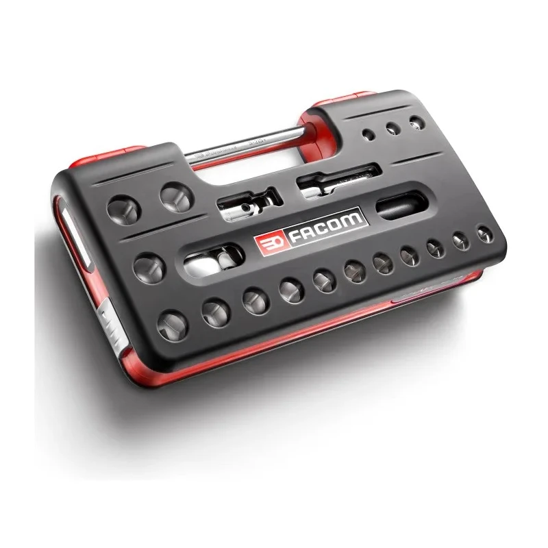 Facom 21-Piece 1/2 in Drive 6 Point Socket Set with Extendable Pear Head Ratchet SXL.DBOX1PB