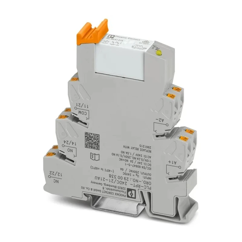 Phoenix Contact Interface Relay Module, DIN Rail Mount, 24V DC Coil, DPDT Contact, 18mA Coil Current, Model 2900338