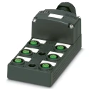Phoenix Contact SACB Series Sensor Box 6 Port M12, Spring Cage Connection, 120V, Polybutylene Terephthalate Housing 1452945