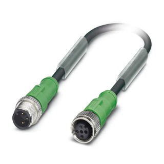 Phoenix Contact Sensor Actuator Cable Male 3 way M12 to Female 3 way M12, PUR Jacket, 1 m 1698084