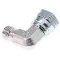 Parker Hydraulic Fitting Male G Thread 90 Degree Steel Zinc Plated 0.25 in Hose Inside Diameter 4C6MK4S