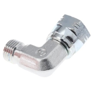 Parker Hydraulic Fitting Male G Thread 90 Degree Steel Zinc Plated 0.25 in Hose Inside Diameter 4C6MK4S