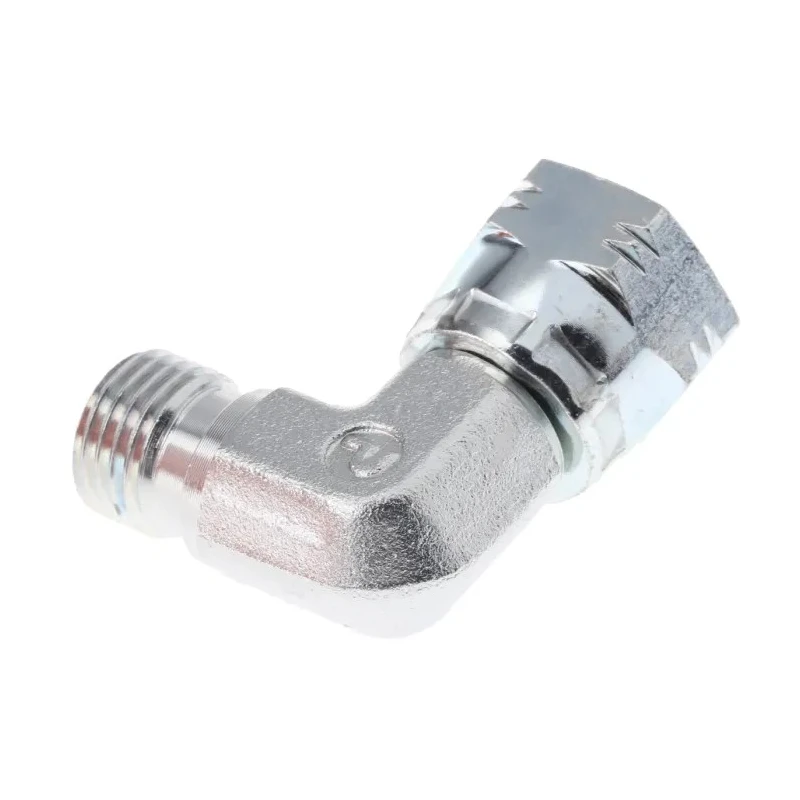 Parker Hydraulic Fitting Male G Thread 90 Degree Steel Zinc Plated 0.25 in Hose Inside Diameter 4C6MK4S