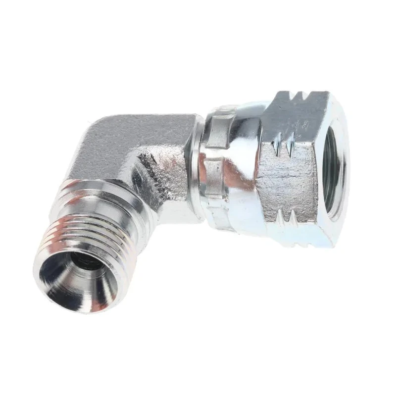 Parker Hydraulic Fitting Male G Thread 90 Degree Steel Zinc Plated 0.25 in Hose Inside Diameter 4C6MK4S