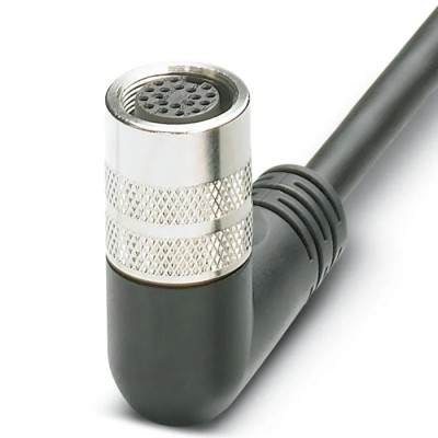 Phoenix Contact Sensor Actuator Cable Female 14 Way Right Angle to 14 Way Unterminated, 5 m, Black PUR PVC Jacket 30V 1693746