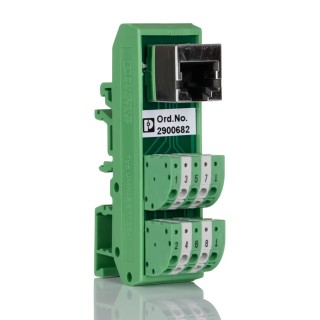 Phoenix Contact 8-Contact Female Interface Module RJ45 Connector DIN Rail Mount 4A 48V 2900682