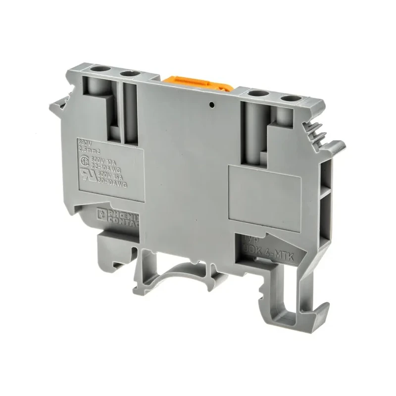 Phoenix Contact UDK 4-MTK-P/P Series Knife Disconnect Terminal Block Grey, 4mm², 1-Level, Screw Termination 2775210